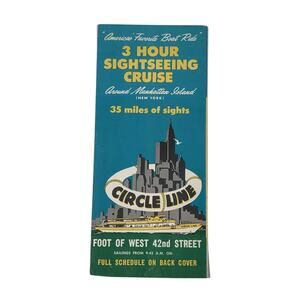 Vintage Brochure Circle Line Manhattan Island Sightseeing Cruise New York